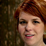 Fourth pic of SexPreviews - Juliette amateur redhead is metal bound in strappado on the Sybian