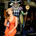 First pic of Beyonce Knowles in orange dress at Radio Row