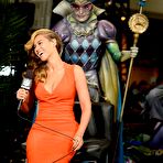 Fourth pic of Beyonce Knowles in orange dress at Radio Row