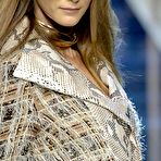 Fourth pic of Carmen Kass sexy, see through and topless catwalk photos