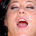 Fourth pic of Brooklyn Jade - Horny brunette babe Brooklyn Jade strips her dress and slurps on massive fat dong.