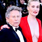 Second pic of Emmanuelle Seigner legs & cleavage in Cannes