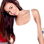 First pic of Michaela Isizzu slips out of her tank top on the kitchen counter