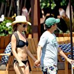 Second pic of Hilary Swank in black bikini on the beach in Hawaii