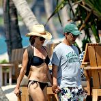 Third pic of Hilary Swank in black bikini on the beach in Hawaii