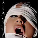 Fourth pic of Sex Previews - Leyla Black is bound and mummified her nipples tweaked with hairy pussy fisted