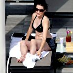 Second pic of Kristin Davis poolside in black bikini paparazzi shots in Hawaii