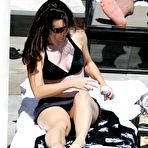 Third pic of Kristin Davis poolside in black bikini paparazzi shots in Hawaii
