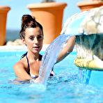 First pic of Busty Tori Strips Naked By The Pool