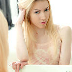 First pic of Sex Previews - Erica blonde amateur posing naked in the mirror and teasing her clit