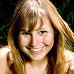 First pic of abbywinters.com presents Angelika - Lovely teen with tan lines fooling around naked in her backyard at Brdteengal.com