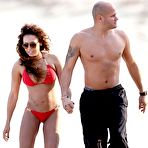 Fourth pic of Melanie Brown sexy in red bikini at Bronte Beach in Sydney