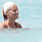Third pic of Michelle Hunziker in bikini on the beach paparazzi shots