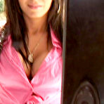 First pic of Lexi Stone - Busty brunette babe Lexi Stone strips on the bed and slurps on hard fat boner.