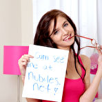First pic of Zoey Kush - Attractive brunette gal Zoey Kush strips her pink panties and shows her tight booty.