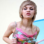 Second pic of Amy Days - Beautiful short hairred teen Amy Days takes off her pink pajamas and shows off.