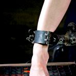 Fourth pic of SexPreviews - Elise Graves gets drilled in metal bondage wearing a red ballgag