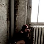 First pic of Gabrielle Lupin - Sexy redhead Gabrielle Lupin in short skirt handcuffed exposing big bazookas