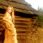 First pic of Andrea C - Andrea C takes her sexy fur coat outdoors and shows us her perky little boobs.