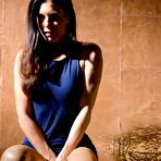 First pic of SexPreviews - India Summer is rope bound in blue dress with tits and pussy exposed