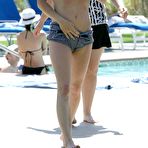 Third pic of Taryn Manning sexy in bikini poolside paparazzi shots in Waikiki