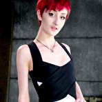 First pic of SexPreviews - Cadence Cross stockings redhead is chain bound with anal hook her legs spread