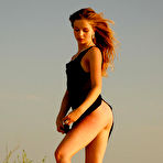 Second pic of Eva F - Eva F strips her sexy black lace dress outdoors and shows us her hot piece of ass.