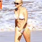 First pic of Anna Faris in white bikini on the beach paparazzi shots