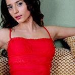 First pic of Irina B - Irina B takes her sexy red lingerie on the sofa and shows us her foxy tight booty.