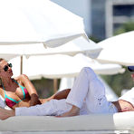 Third pic of Laura Stoner sexy ass in thong bikini paparazzi shots