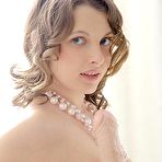 Fourth pic of Sex Previews - Liona brunette in white lingerie feeds a big dildo into her pussy