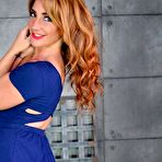 First pic of SexPreviews - Savannah Fox redhead in blue dress is rope bound and made to squirt