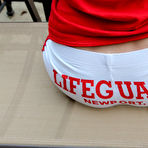 Fourth pic of Freckled teen lifeguard topless at Free Porn Cache