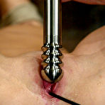 Fourth pic of Shaved gagged blonde Cassie Young with hard clit gets abused by Princess Donna