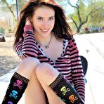 Third pic of Hot Skateboarder Flashing Her Pussy In Public