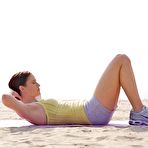 Third pic of Chyler Leigh doing yoga on the beach