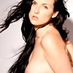 Fourth pic of Busty Brunette Strips Nude For The Camera