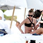 First pic of Anne Vyalitsyna black bikini on a beach