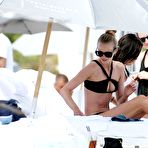 First pic of Anne Vyalitsyna black bikini on a beach