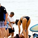Third pic of AnnaLynne McCord in black bikini on a beach in Sydney