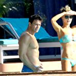 Fourth pic of Joanna Krupa sexy in blue bikini on a beach