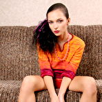 First pic of Katie Fey - Hot brunette gal Katie Fey slowly strips on the bed and shows her hot body.