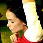 Second pic of Katie Fey - Good looking teen chick Katie Fey takes off her underwear and shows us her breasts.