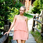 First pic of Liv A - Liv A takes her pink dress outdoors and shows us her clean wet meat hole and her tits