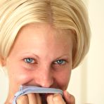 First pic of Megan FTV - Hot blonde model Megan FTV takes off her blue thongs and teases with her booty.