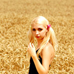 First pic of Miriama Kunkelova - Pigtailed blonde gal Miriama Kunkelova strips her black lingerie and shows her boobs.