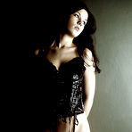 First pic of Monika C - Monika C strips her classy black corset and shows us her perky little breasts.