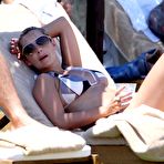 Third pic of Louise Nurding sexy in bikini on the beach paparazzi shots