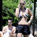 Fourth pic of Louise Nurding flashes her nude boobs on the beach