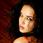 Second pic of Olga M - Olga M takes her sexy red gown off and teases us in sexy black nylon stockings.
